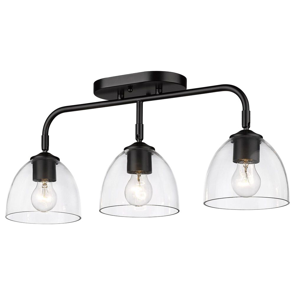 Golden Lighting Roxie 3-Light Semi-Flush in Matte Black, , large
