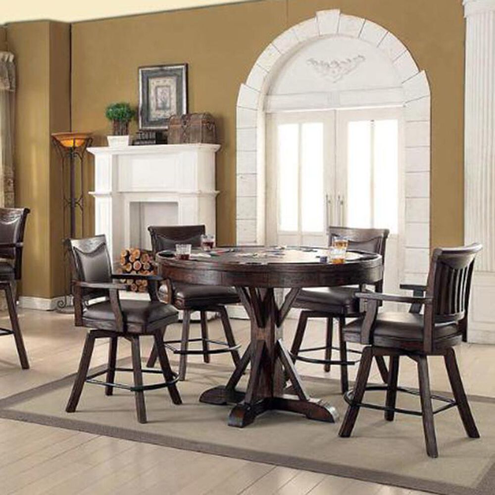 Radius Gettysburg Round Game Table in Chestnut Oak, , large