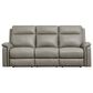 Amax Leather Cozy Power Reclining Sofa in Concrete, , large