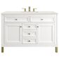 James Martin Vanities Chicago 48" Single Bathroom Vanity in Glossy White with 3 cm Lime Delight Quartz Top and Rectangular Sink, , large