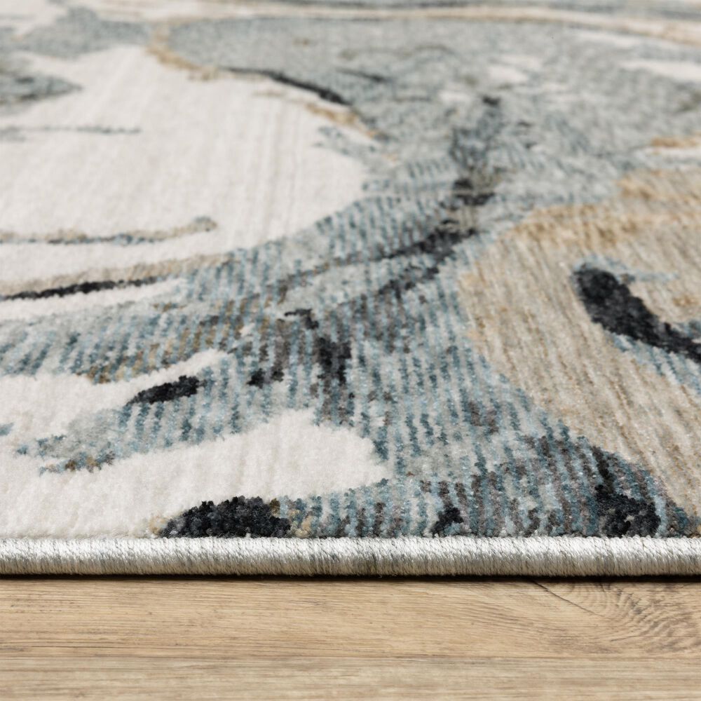 Oriental Weavers Echo ECH07 Blue and Ivory 7&#39;10&quot; x 10&#39;10&quot; Area Rug, , large