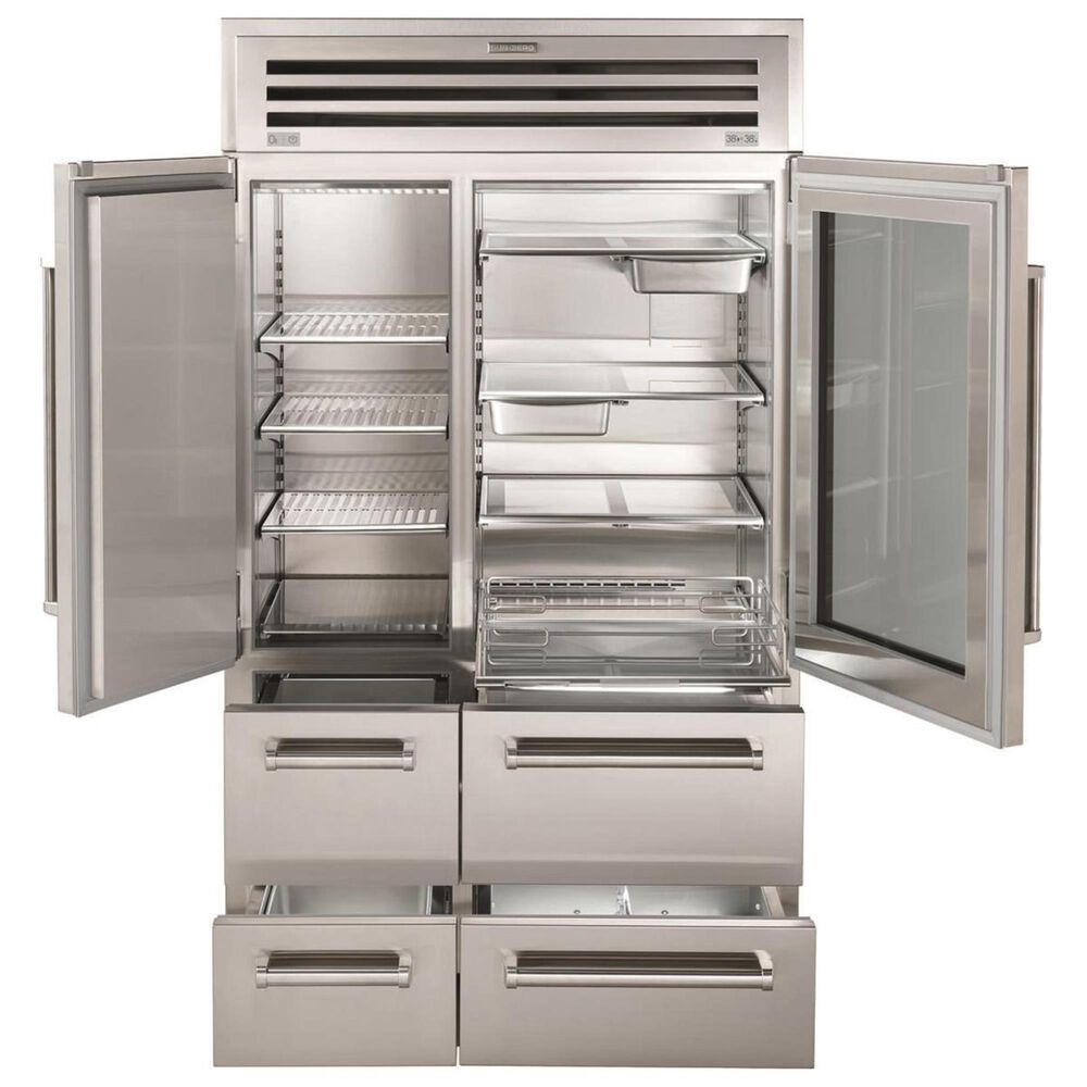 Sub Zero 48&quot; Pro Refrigerator and Freezer with Glass Door in Stainless Steel, , large