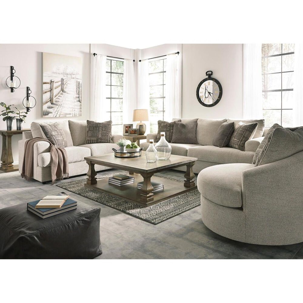 Ashley Soletren Swivel Accent Chair in Stone, , large