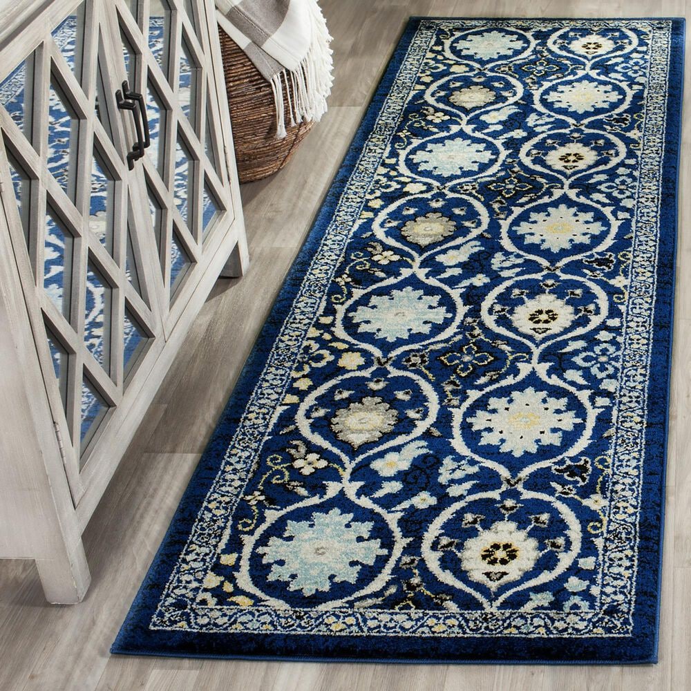 Safavieh Evoke 2&#39;2&quot; x 7&#39; Royal Blue and Ivory Runner, , large