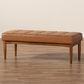 Baxton Studio Sanford Dining Bench with Tan Cushion in Walnut Brown, , large