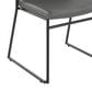 LumiSource Dutchess Side Chair with Grey Faux Leather Cushion in Black (Set of 2), , large