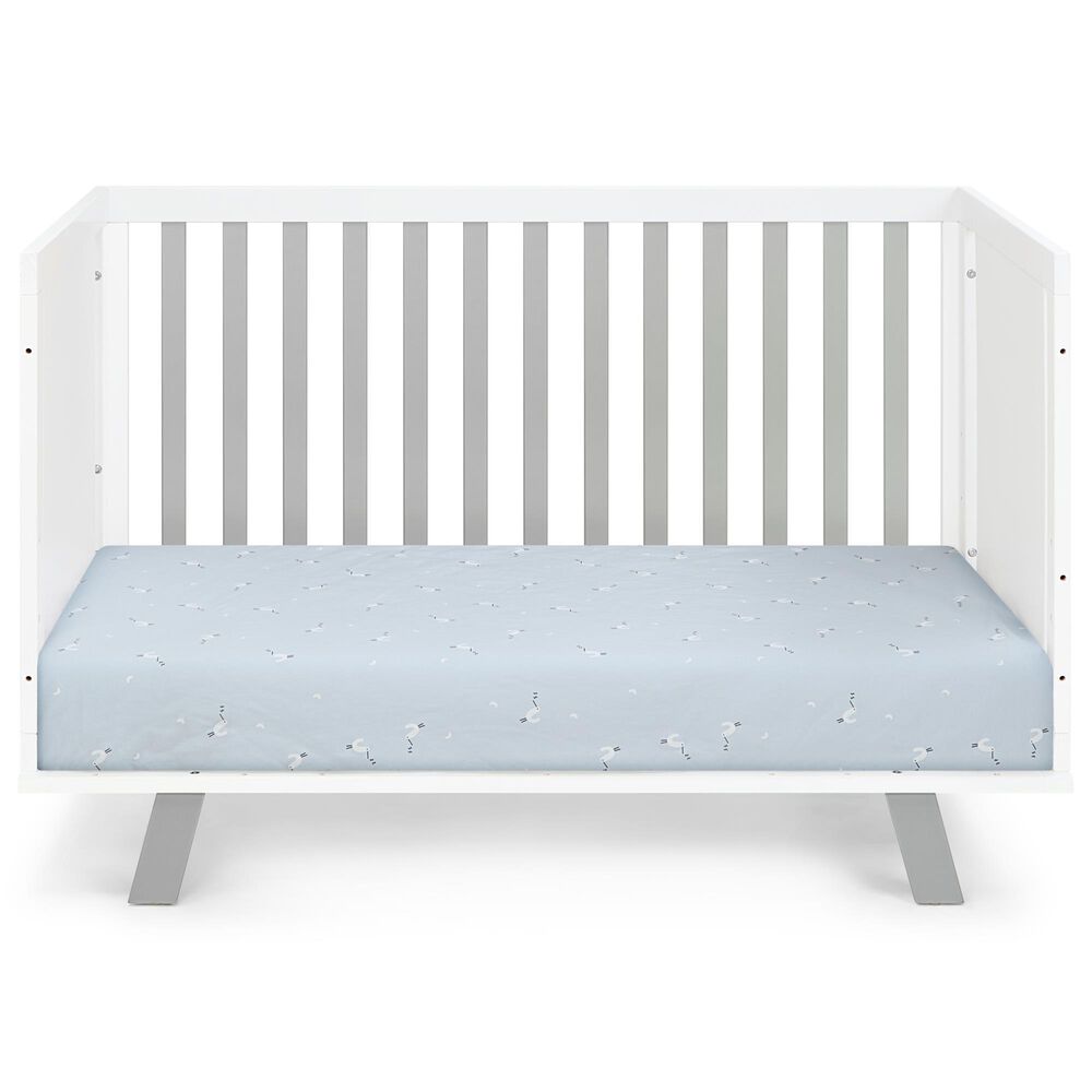 Hearth and Haven Livia 3-In-1 Convertible Island Crib in White and Gray, , large