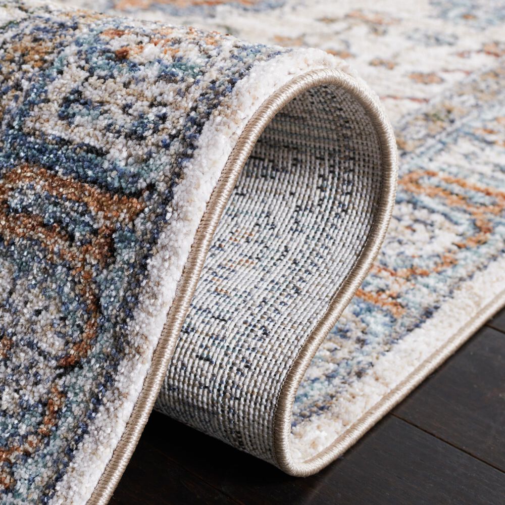 Safavieh Jasmine  2&#39;2&quot; x 9&#39; Ivory and Blue Runner, , large