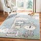 Safavieh Carousel CRK185 5"3" x 7"6" Ivory and Blue Kids  Area Rug, , large