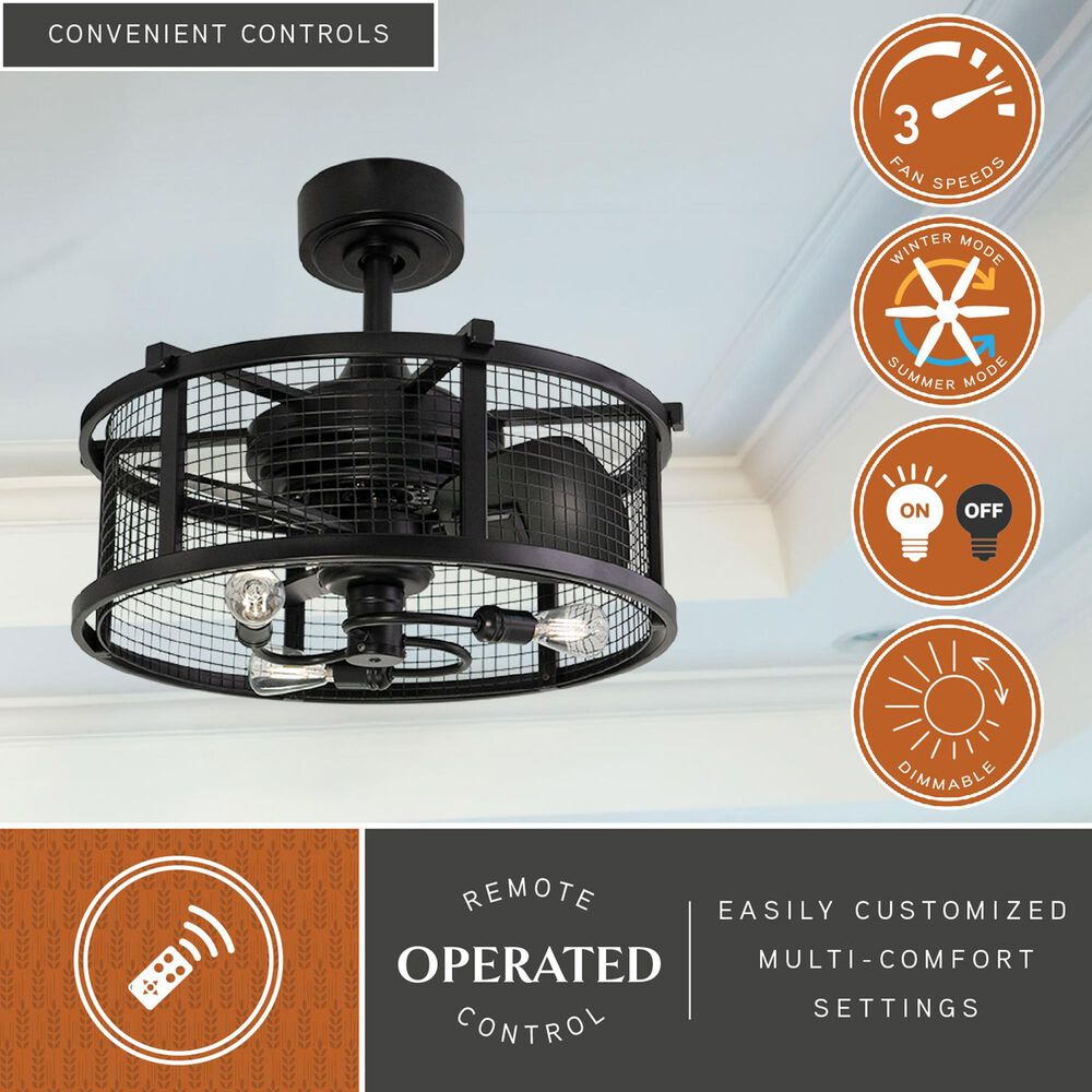 Vaxcel Humboldt 21" LED Ceiling Fan in Black, , large
