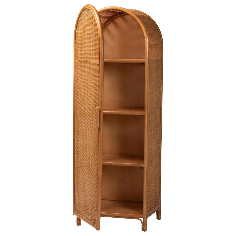 Baxton Studio Paloma 1-Door Accent Cabinet with Shelves in Light Honey, , large