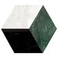 Soho Studio Pari Verde Nero, Dark Green and Carrara 8" x 9.21" Marble Mosaic Sheet, , large