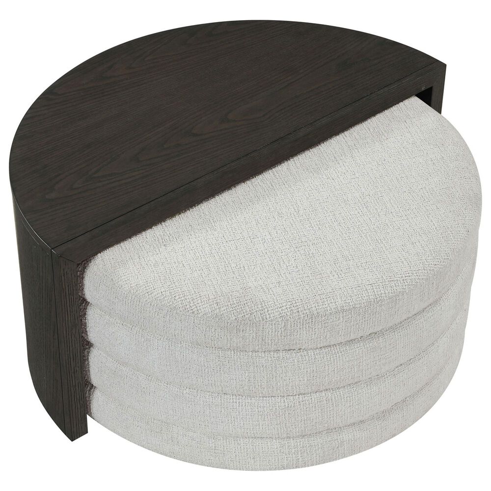 Crystal City Florence Nesting Cocktail Table with Castered Ottoman in Black, , large