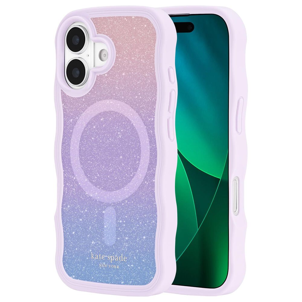 Kate Spade Wavy MagSafe Case for Apple iPhone 17 in Opal Glitter, , large