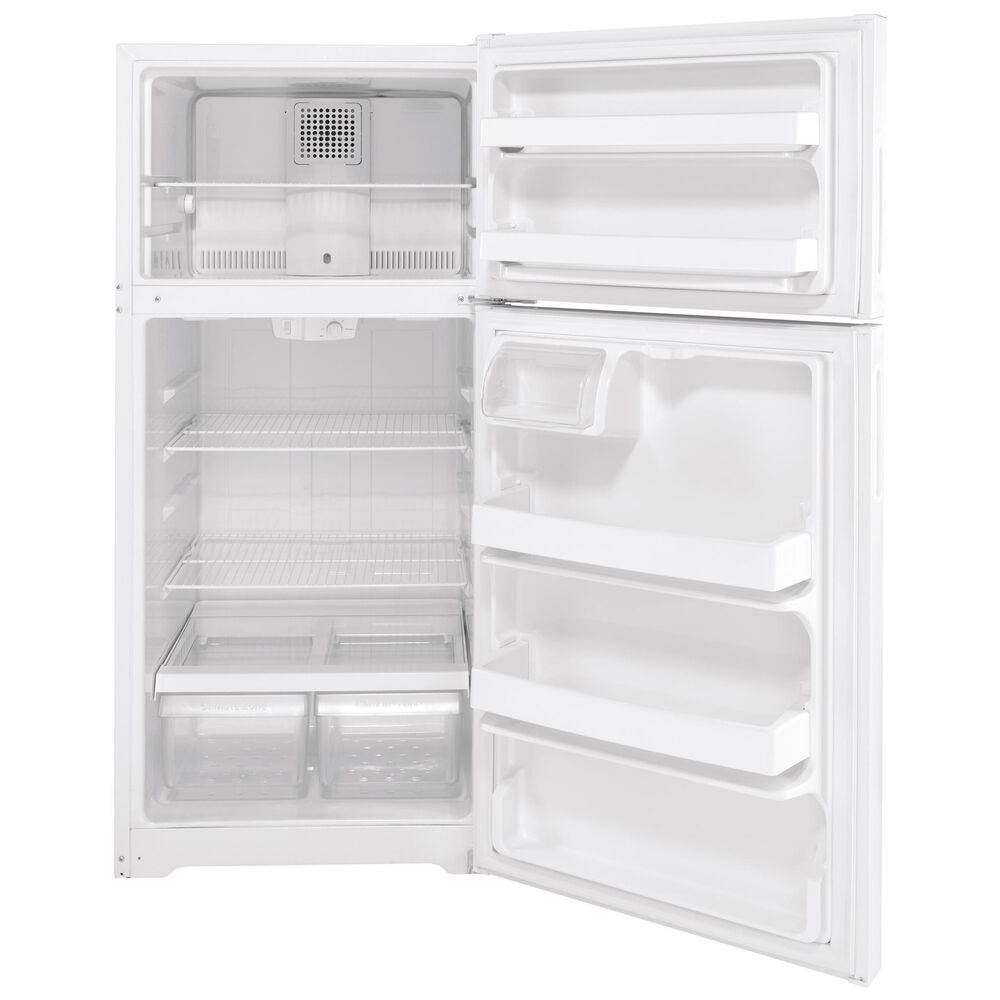 Hotpoint 15.6 Cu. Ft. Recessed Handle Top Freezer Refrigerator Right Hinge in White, , large