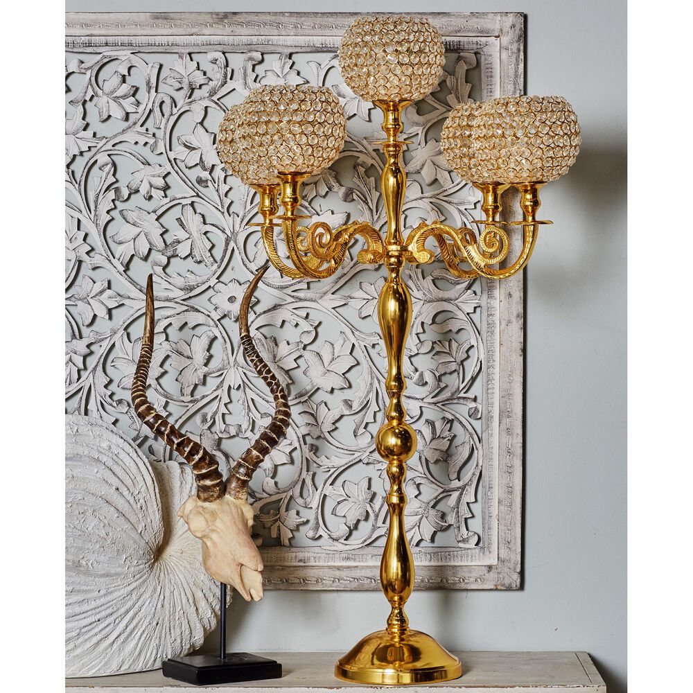 Maple and Jade 24" x 40" Hurricane Lamp in Gold, , large