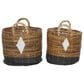 Maple and Jade Contemporary Storage Basket in Caramel Brown and Black (Set of 2), , large