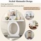 Hearth and Haven Mirod Console Table with Egg-Shaped Base in Beige, , large