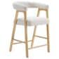OSP Home Solid Wood Counter Stool with White Linen Seating, , large