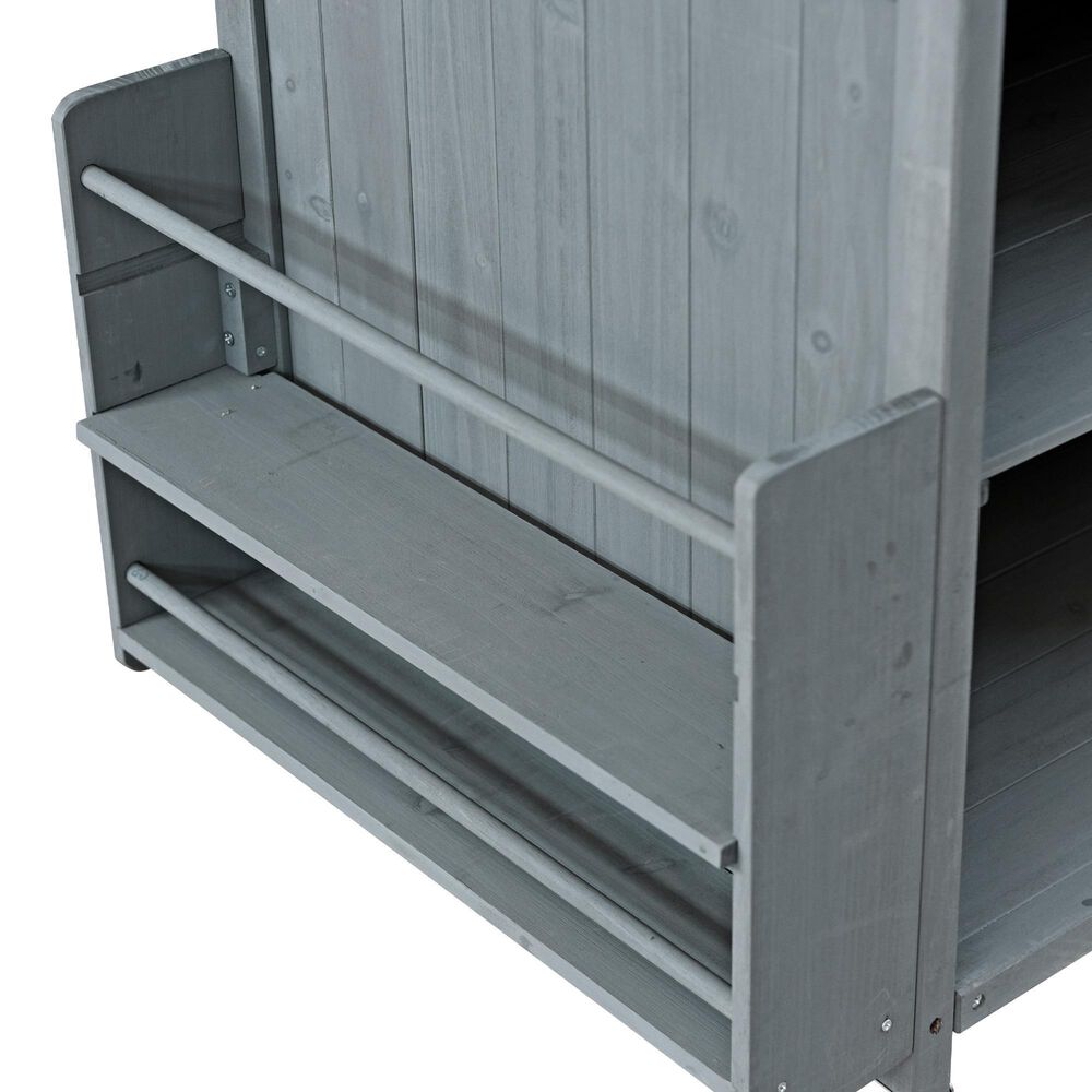 HOMLUX 40.5" Outdoor Kitchen Island with One Drawer in Blue Grey and Stainless Steel, , large