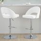 LumiSource Renee Adjustable Swivel Bar Stool with Cream Fabric Upholstery in Chrome (Set of 2), , large