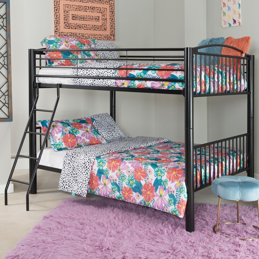 Linon Home Decor Heavy Full Over Full Bunk Bed in Black, , large