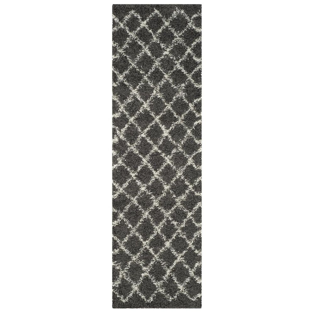 Safavieh Dallas Shag SGD258A-28 2&#39;3&quot; x 8&#39; Dark Grey/Ivory Runner, , large