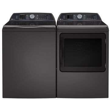 GE Profile 5.3 Cu. Ft. Top Load Washer with Agitator and 7.4 Cu. Ft. Smart Gas Dryer in Diamond Gray , , large
