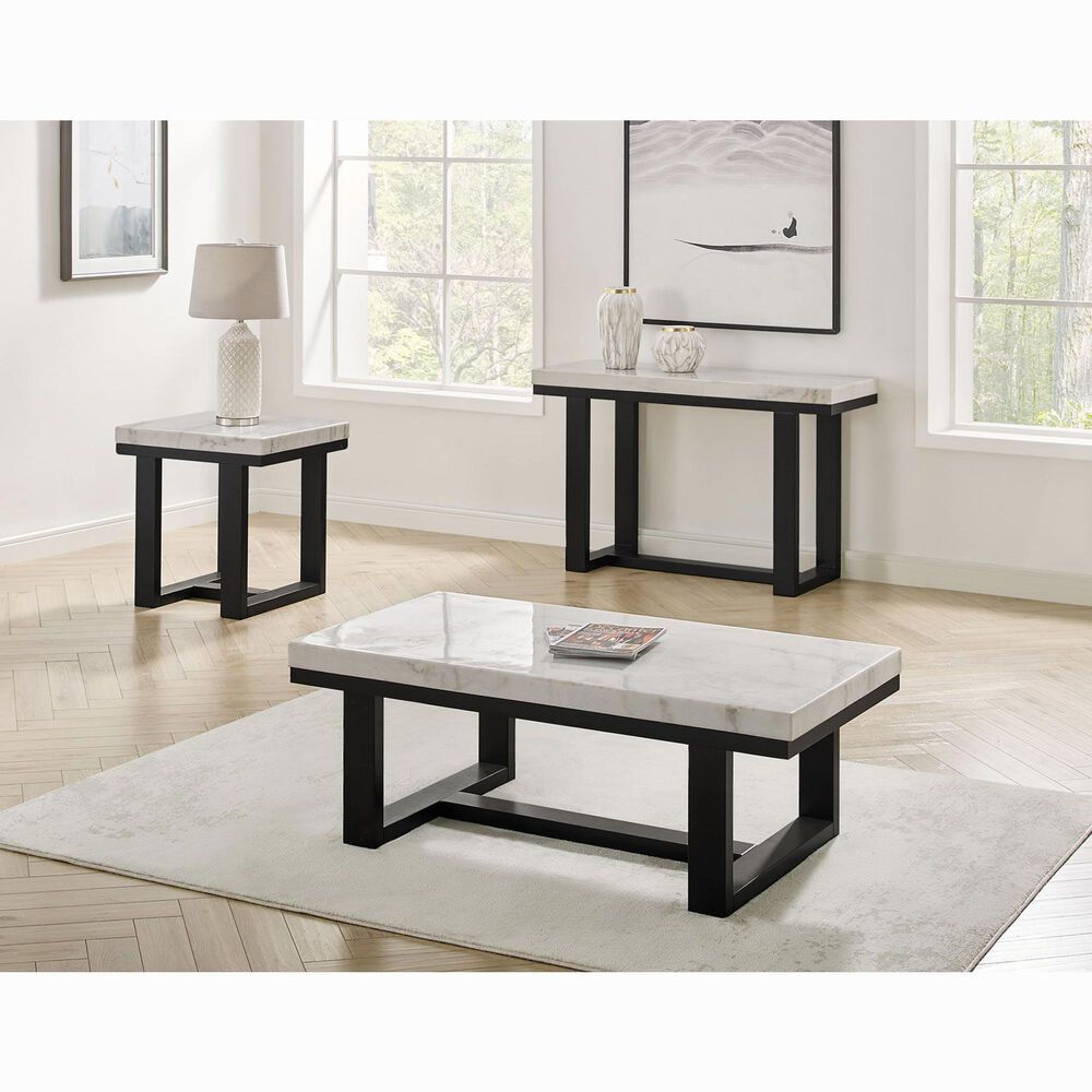 Crystal City Lucca End Table in Ebony and White, , large