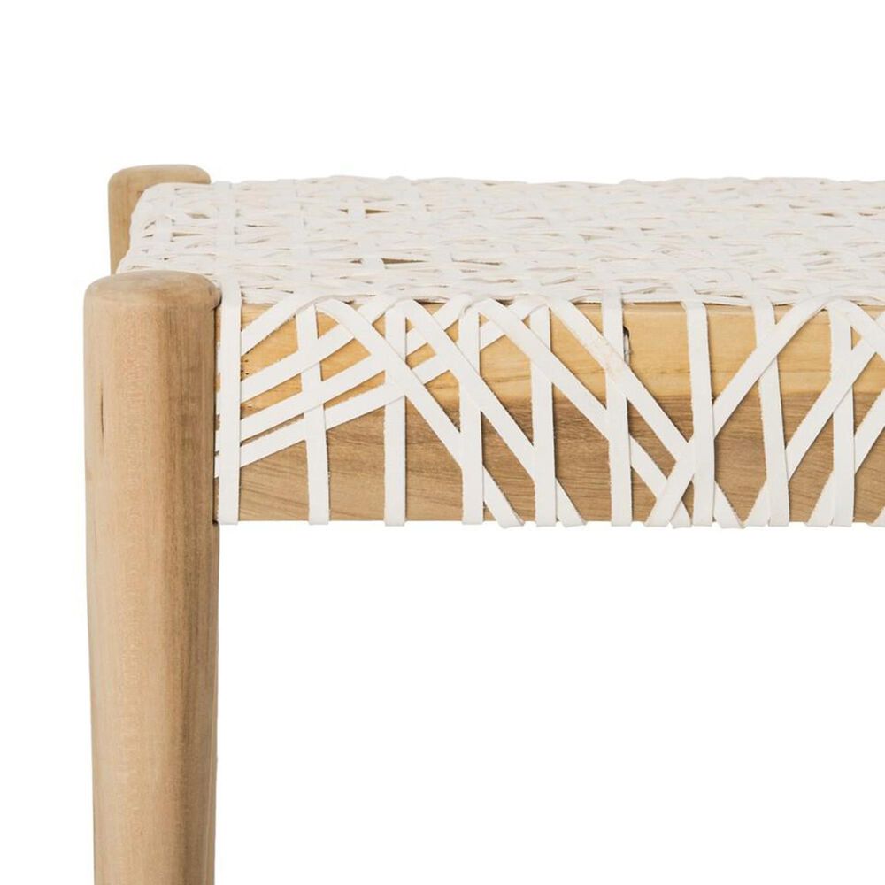 Safavieh Bandelier Bench with Off White Leather in Natural, , large