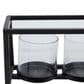 Maple and Jade 5-Glass Sleeve Decorative Candelabra in Matte Black and Clear, , large