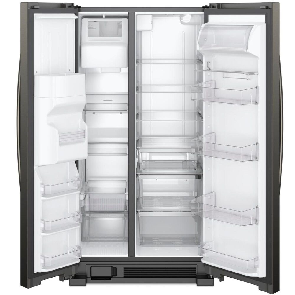 Whirlpool 24.6 Cu. Ft. 36&quot; Wide Side-by-Side Refrigerator in Black Stainless, , large