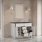 James Martin Bellshire 48" Single Bathroom Vanity in Bright White with 3 cm Charcoal Soapstone Silestone Top and Rectangular Sink, , large