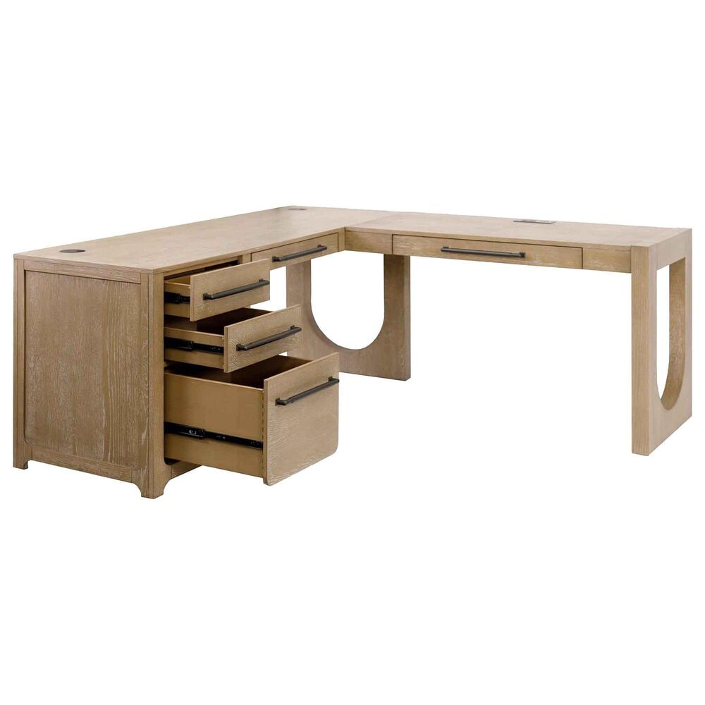Wycliff Bay Canyon Drive Office L-Shaped Desk in Natural Oak, , large