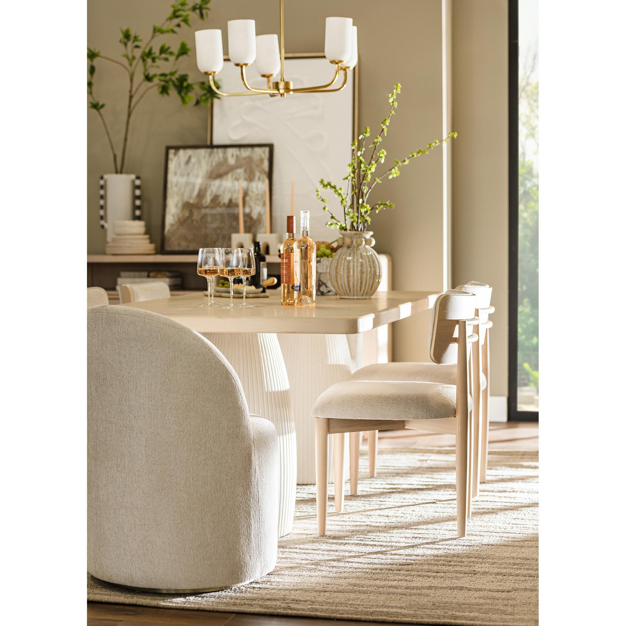 Urban Home Zinnia 7-Piece Dining Set in White Sand