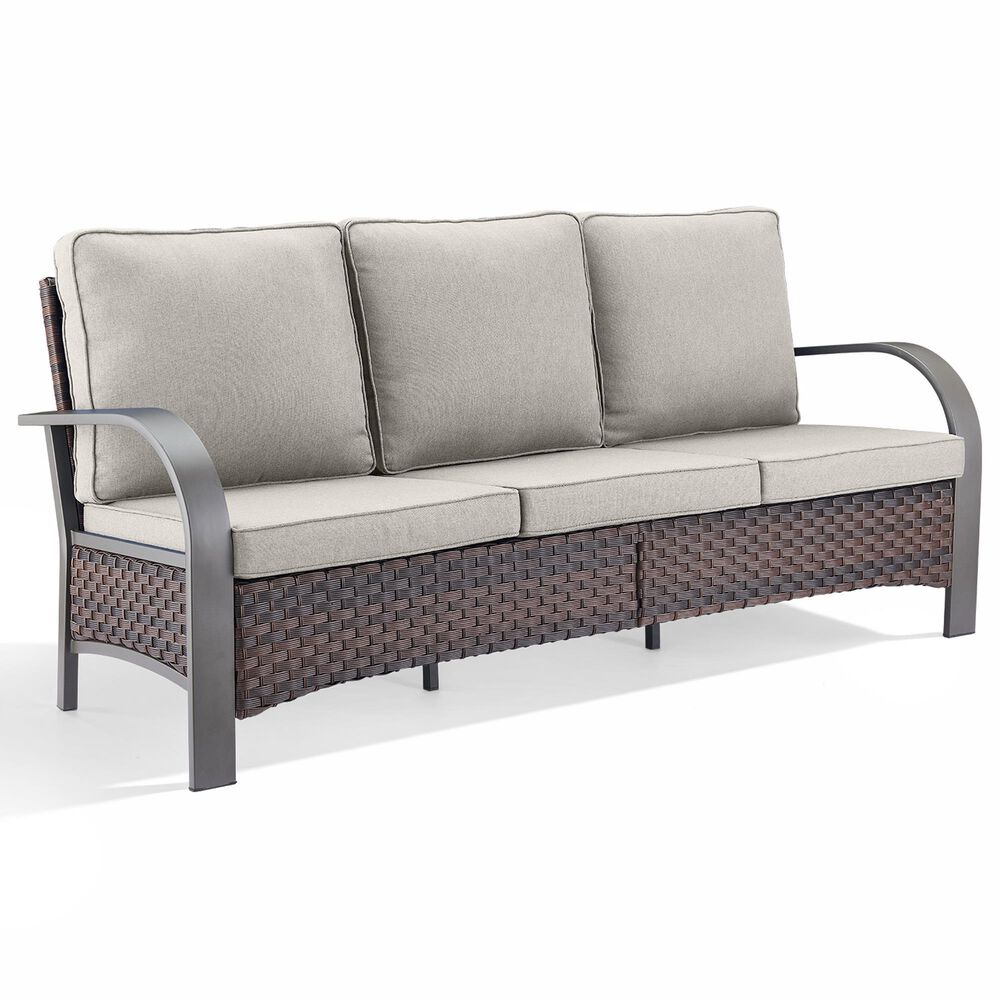 Sunwell Garden 3-Seater Patio Sofa with Curved Armrests in Navy, , large