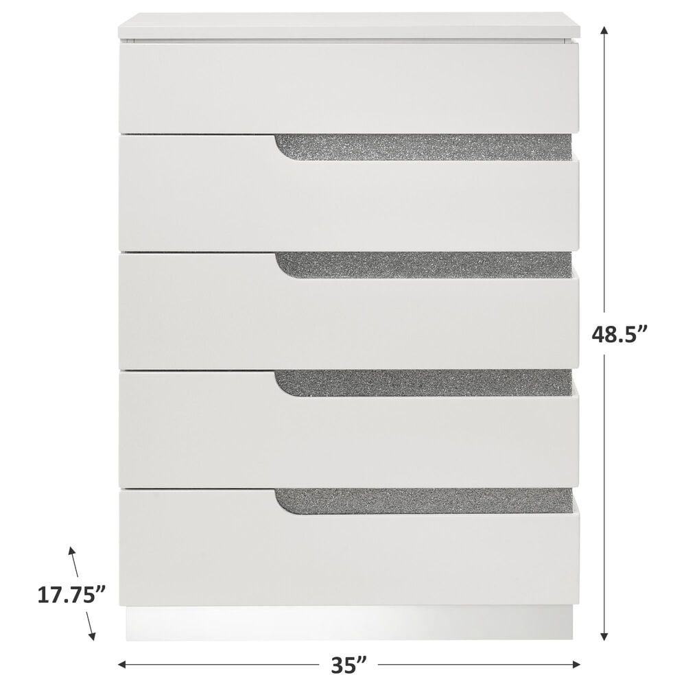 New Heritage Design Paradox 5-Drawer Chest in White, , large