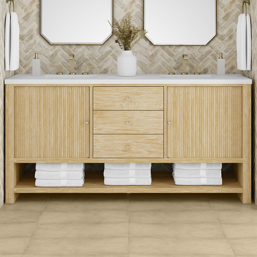 James Martin Vanities Marigot Single 72&quot; Double Vanity in Sun-washed Oak with 3 cm White Zeus Quartz Top, , large