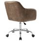 Linon Home Decor Rylen Office Chair with Brown Cushion in Silver, , large