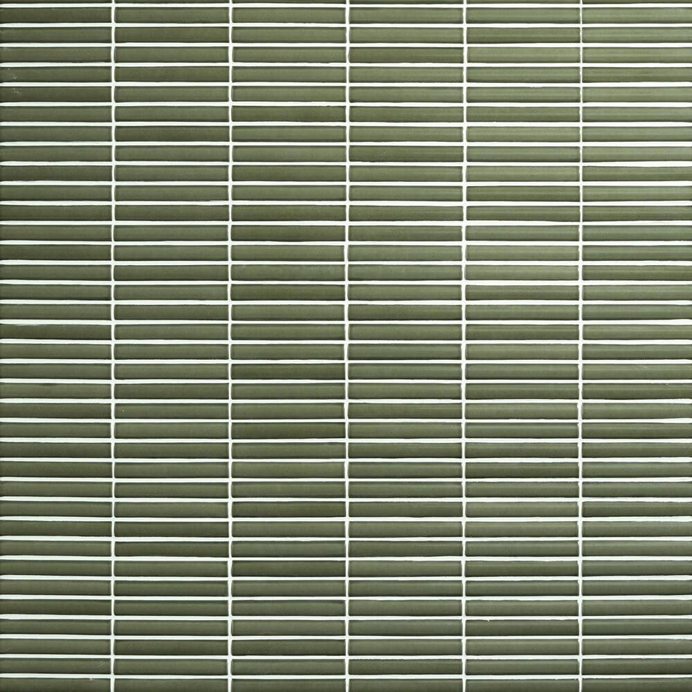 Dal-Tile Artefino Vintage Verdelite 1" x 6" Pencil Fluted on 11" x 12" Porcelain Mosaic Sheet, , large