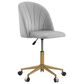 Linon Home Decor Adalynn Swivel Desk Chair with Gray Cushion in Gold, , large