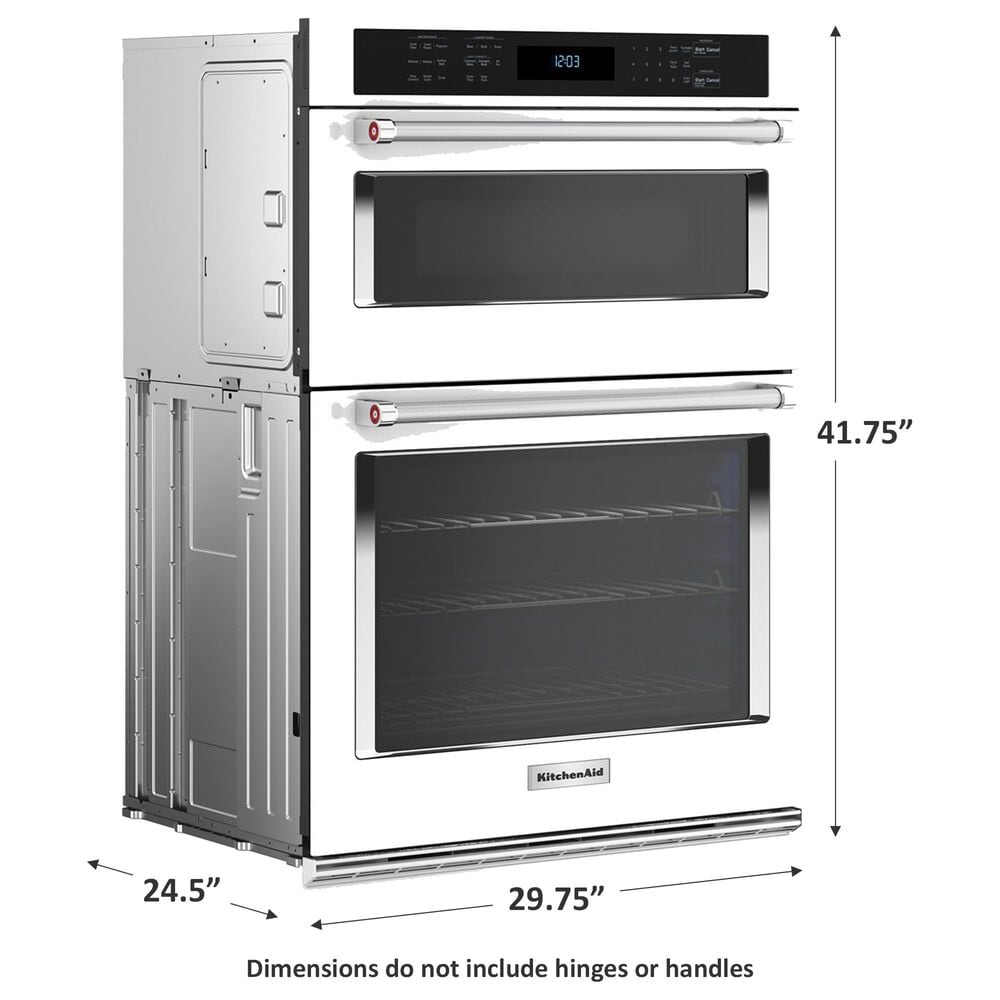 KitchenAid 30&quot; Electric Microwave Wall Oven Combo with Air Fry Mode in White, , large