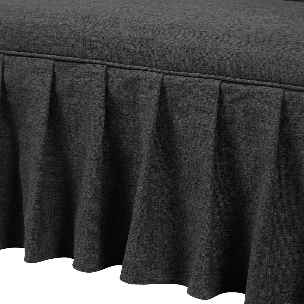 Baxton Studio Bryna 2-Piece Dining Nook Bench Set with Dark Grey Cushion in Dark Brown, , large