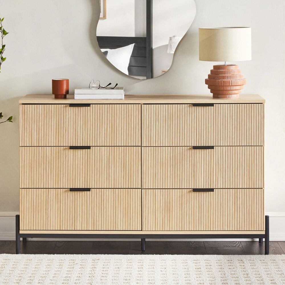 Walker Edison Paris 6-Drawer Dresser in Coastal Oak, , large