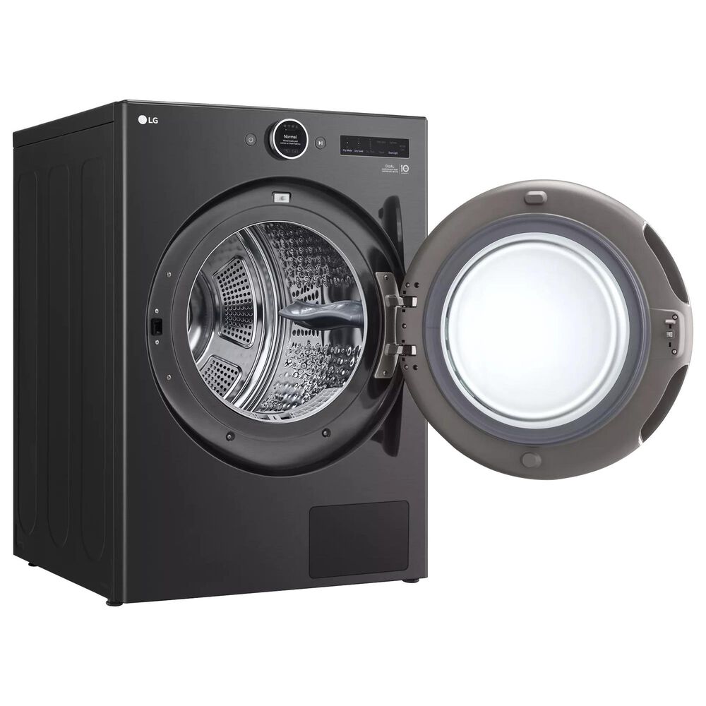 LG 7.8 Cu. Ft. Front Load Electric Dryer with Dual Inverter Heat Pump in Black Steel, , large