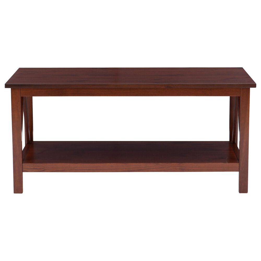 Linon Home Decor Trenton Coffee Table in Antique Tobacco, , large