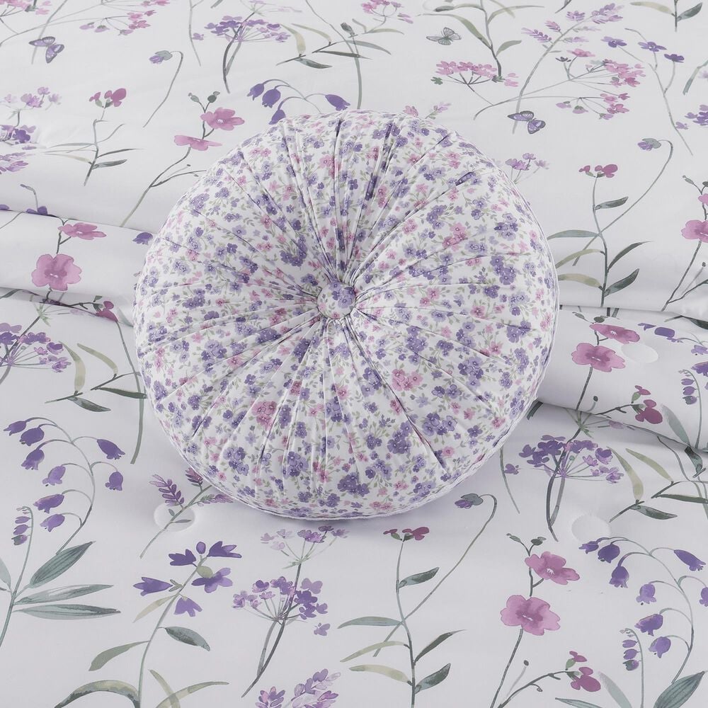 J. Queen New York Nola 15&quot; Round Throw Pillow in English Lavender and Lilac, , large