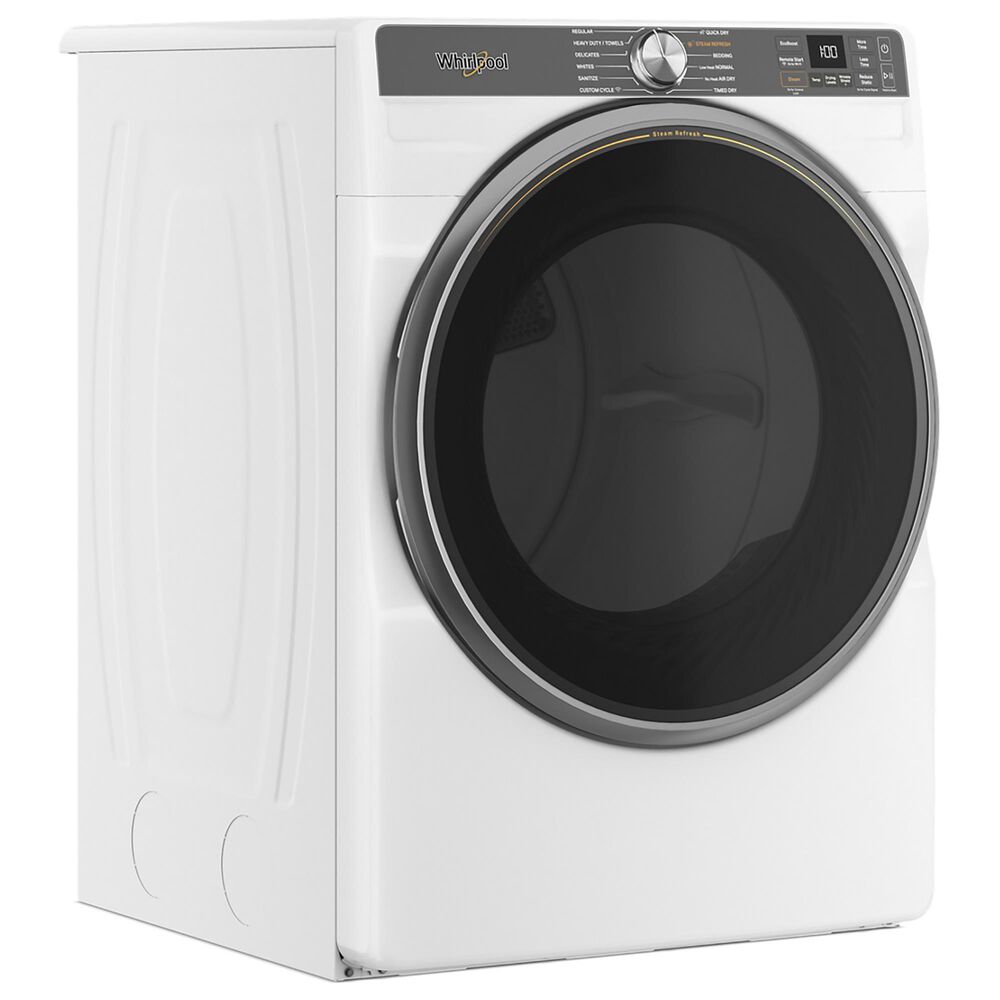 Whirlpool 7.4 cu. ft. Smart Front Load Electric Dryer with Steam in White, , large