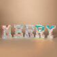 The Gerson Company 5-Piece USB Electric Lighted Holographic Holiday "MERRY" Decor Set in White, , large
