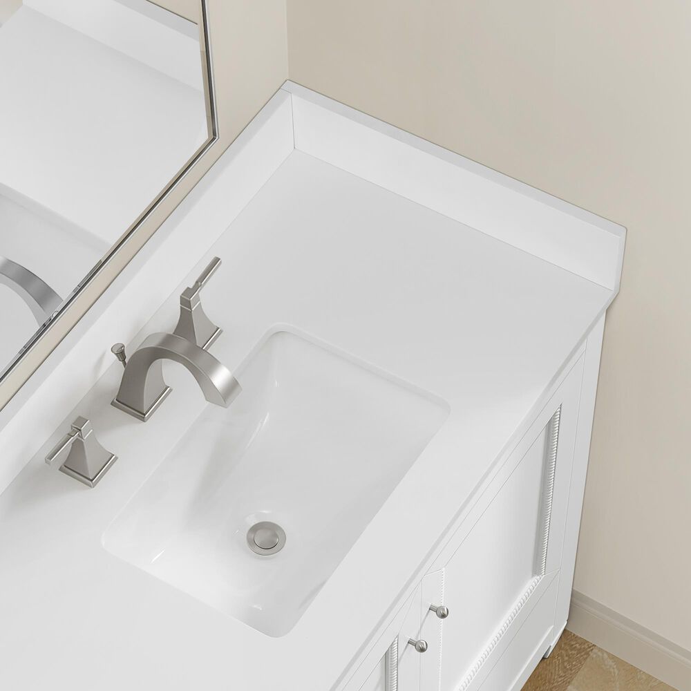 37B Claudine 36" Single Bathroom Vanity in Bright White with Glossy White Composite Stone Top and Backsplash, , large